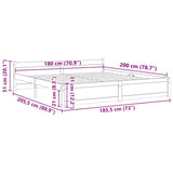 Bed Frame without Mattress White Solid Wood 180x200 cm Super King 815060