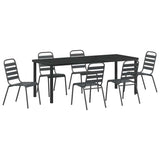 Garden Dining Set 7 pcs Anthracite Powder-Coated Steel 3379301