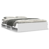 Bed Frame White Engineered wood Double Bed Frame Rectangular 3295639