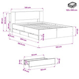 Bed Frame with Storage and Headboard Artisan Oak 120 x 200 cm 3445802