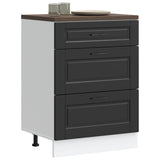 Kitchen Base Cabinet "Porto" Black Engineered Wood 854260