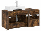 Bathroom Furniture Set 2 pcs Smoked Oak Engineered Wood 3403892