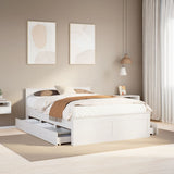 Bed Frame without Mattress with Headboard White 150x200 cm King Size Solid Wood Pine 3308763