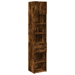 Slim Storage Cabinet Smoked Oak 45x42.5x225 cm Engineered Wood 3281298