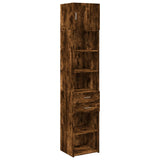 Slim Storage Cabinet Smoked Oak 45x42.5x225 cm Engineered Wood 3281298