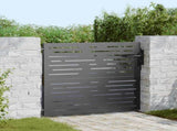 Garden Gate with Lock Black 85 x 100 cm Powder-coated steel 42015874