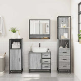 3 Piece Bathroom Furniture Set Grey Sonoma Engineered Wood 3301168