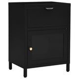 Nightstand Black 40x30x54.5 cm Steel and Glass 336052