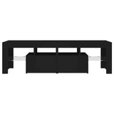 TV Cabinet with LED Lights Black 140x36.5x40 cm 804365