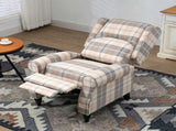 Wingback Recliner Armchair for Living Room, Pushback Reclining Chair with Round Armrests, Footrest T3398P330384