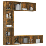 3 Piece Book/TV Cabinet Set Smoked Oak 180x30x180 cm 3152713