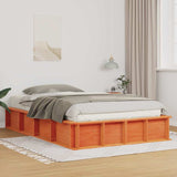 Bed Frame Wax Brown 120 x 190 cm Solid Pine Wood 3385729