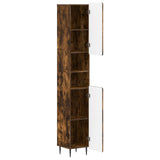 Bathroom Cabinet with Open Shelf ZWOLLE Smoked Oak 896380