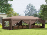 3 x 6 m Pop Up Gazebo with Sides and Windows, Height Adjustable Wedding Camping Party Tent Canopy T3398P314668
