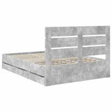 Bed Frame with Drawer Concrete Grey 150 x 200 cm Engineer Wood 3411825
