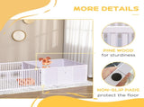 7 Panels Playpen with 3 Doors for Baby Dogs, Two-Room Design Puppy Whelping Box - White T3398P349737