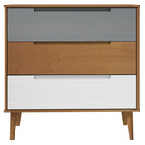 Drawer Cabinet MOLDE Brown 80x40x80 cm Solid Wood Pine 350504