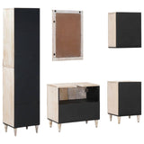 Bathroom Furniture Set with Drawer 5 pcs White Solid Mango Wood 3310117