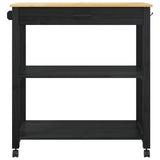 Kitchen Trolley MONZA Black 84 x 40 x 88.5 cm Solid Pine Wood 42027039