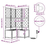 Garden Planter 3 pcs Brown 80 x 80 x 142 cm PP 42002831