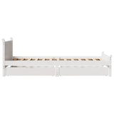 Bed Frame without Mattress White 75x190 cm Small Single Solid Wood Pine 3309795