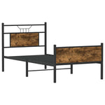 Bed Frame without Mattress Smoked Oak 90x190 cm Single Engineered Wood 4106918
