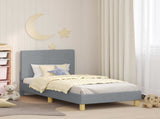 Children's Bed Frame with Headboard Light Grey 80 x 160 cm 42010984