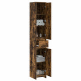 Bathroom Cabinet Smoked Oak 30 x 33 x 190 cm Engineered Wood 890756