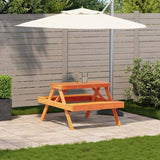Picnic Table Wax Brown 105x134x75 cm Solid Wood Pine 844649