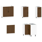 11 Piece Kitchen Cabinet Set Kalmar Brown Oak Engineered Wood 3314948