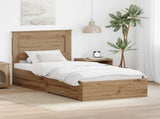Bed Frame with Drawer with Headboard Manual Engineered Wood 3410373