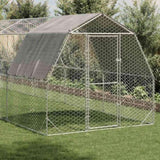 Chicken Run with Roof 2.5x12x2.25 m Galvanised Steel 3328530