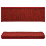 Carpet Stair Tread Set of 15 Red 100% Polypropylene Standard 134572