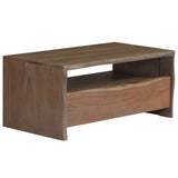 Coffee Table Solid Acacia Wood Live Edges 90x50x40 cm Grey 246127