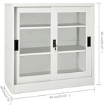 Sliding Door Cabinet Light Grey 90x40x90 cm Steel 335955