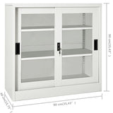 Sliding Door Cabinet Light Grey 90x40x90 cm Steel 335955