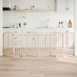 Dog Gate with Door Foldable 6 Panels 300 cm Poplar Wood 352207