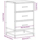Bedside Cabinet Brown Oak 40x34.5x60 cm Engineered Wood and Metal 848723