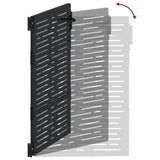 Garden Gate with Lock Black 110 x 155 cm Powder-Coated Steel 42015901