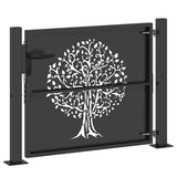 Garden Gate with Lock Black 110 x 105 cm Powder-coated steel 42015884