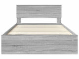 Bed Frame Grey Sonoma 100 x 200 cm Solid Pine Wood 3410641