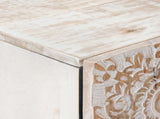 High Board with Shelf White 60 x 33.5 x 100 cm Solid Mango Wood 4018398