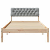 Bed frame Brown and light grey 100 x 200 cm Solid pine wood 878629