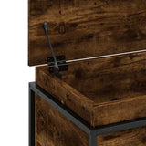 Storage Box with Lid Smoked Oak 100x40x51.5 cm Engineered Wood 848806