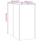 Planter 40x80x80 cm Stainless Steel 860777