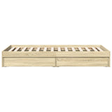 Bed Frame with Drawers without Mattress Sonoma Oak 90x190 cm Single 3280708