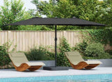 Garden Parasol Black 385 x 209 x 244 cm Polyester and Steel 42003281