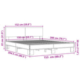 Bed Frame without Mattress Black 150x200 cm King Size 3280187