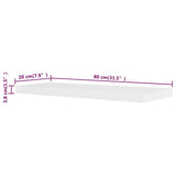 2 White MDF Floating Wall Display Shelves Book/DVD Storage 242184