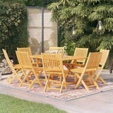 ZNTS 9 Piece Garden Dining Set Solid Teak Wood 3059578